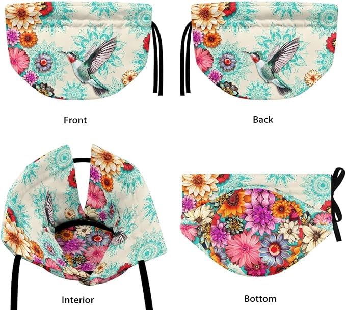 Hummingbird Flowers Tea Cozy Insulation Kitchen Accessory Tea Cozies Covers Kitchen Home Decorative Tea Pots Cozy for Keeping Warm Kettle Dust Cover