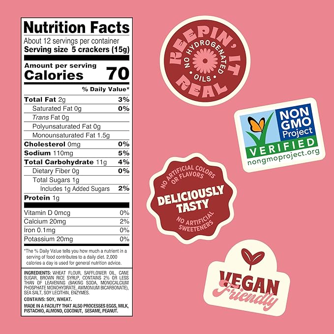 Back to Nature Classic Round Crackers - Dairy Free, Non-GMO, Made with Wheat Flour & Sea Salt, Delicious & Quality Snacks, 6.5 Ounce