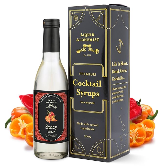 Liquid Alchemist Spicy Habanero Infused Simple Syrup for Cocktails – Real Ingredients Make our