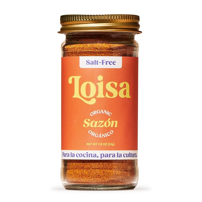 Loisa SALT-FREE Sazón Seasoning, USDA Organic, Non-GMO, No-MSG, No Preservatives, No Artificial Coloring, No Artificial Flavors, Pure Latin Flavor, 1.8 oz, Pack of 1