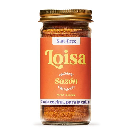Loisa SALT-FREE Sazón Seasoning, USDA Organic, Non-GMO, No-MSG, No Preservatives, No Artificial Coloring, No Artificial Flavors, Pure Latin Flavor, 1.8 oz, Pack of 1