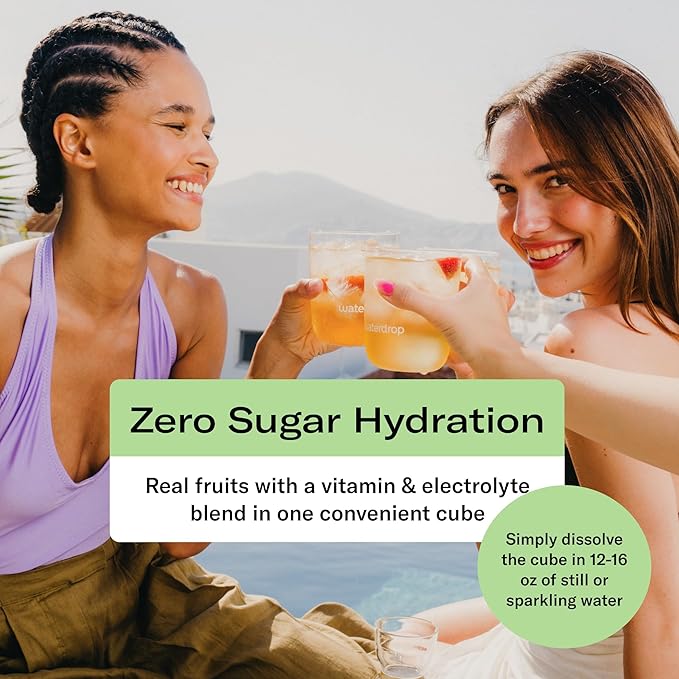 Waterdrop Hydration Cubes Mixed Berry Variety Pack, Zero Sugar Electrolyte & Vitamin Drink Mix, Flavored Water Enhancer Includes Blackberry, Blackcurrant, Microlyte Berry, Ice Tea Raspberry, 48 Count