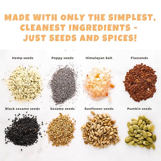 ELLA’S FLATS® Everything All Seed Savory Crisps – All Natural, Gluten Free, Good Source of Protein, High Fiber, Vegan and Keto Friendly (3 Pack)