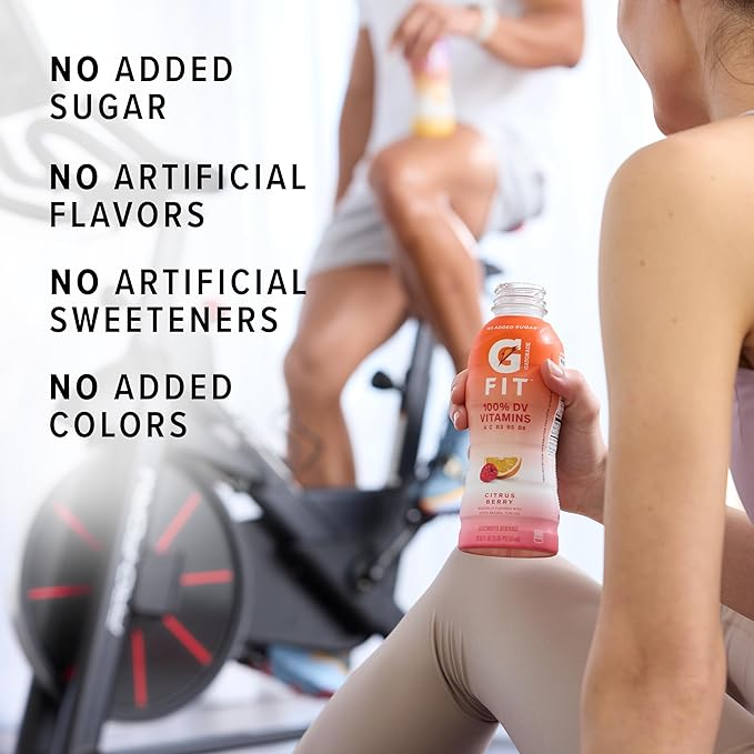 Gatorade Fit Electrolyte Beverage, Healthy Real Hydration, Watermelon Strawberry, 16.9.oz Bottles (12 Pack)