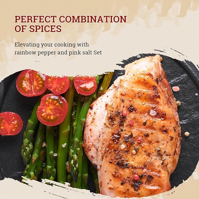 52USA Rainbow Peppercorn Blend 12oz + Himalayan Pink Salt Coarse 2 lb (Pack of 2), Kosher, Packed to Keep Pepper Fresh, Salt and Peppercorns for Grinder Refill