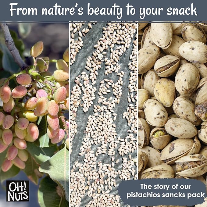 Oh! Nuts Spiced Pistachios ??Salt & Pepper, 2 LB ??Savory Seasoned Pistachios, Roasted Crunchy Snack ??Packed in Reclosable Bag to Maintain Freshness