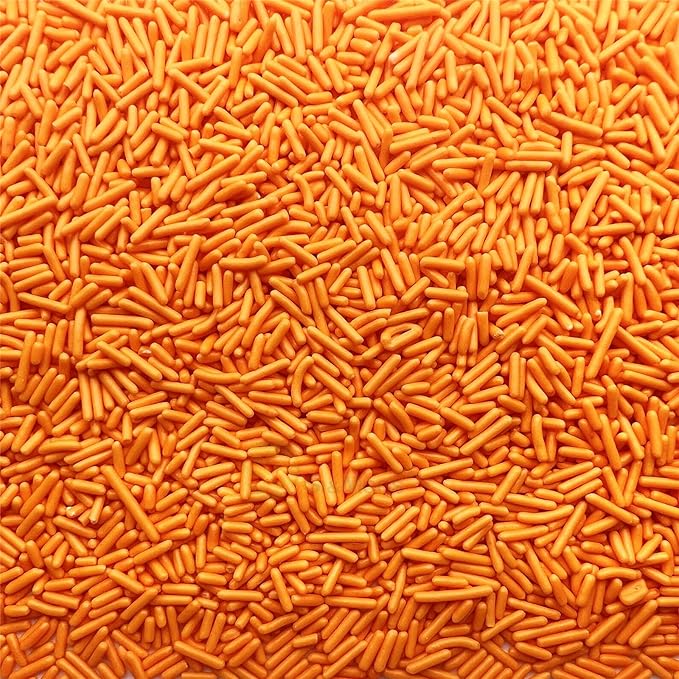 SE Si&Moos Orange Sprinkles Edible Orange Jimmies Soft Jimmy Sprinkles Halloween Cake Decorations Christmas Cookie Decorations for Topping Ice Cream, Cookies, Cakes, Cupcakes, Dessert Decorating 2.75 OZ