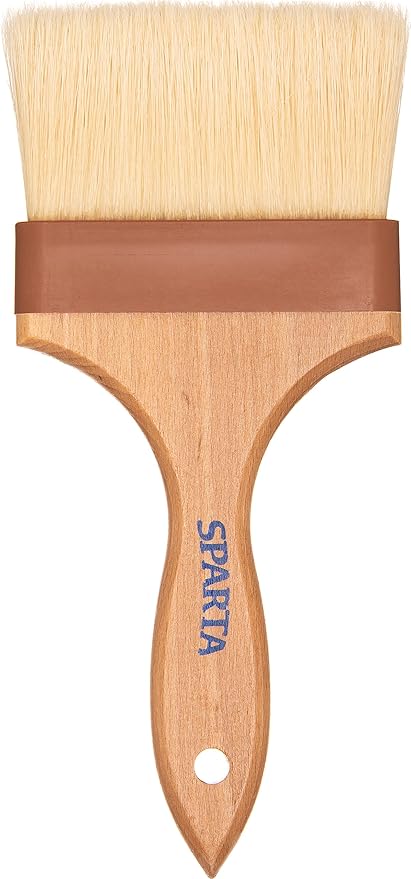 SPARTA 4037600 Boarhair Basting Brush, Flat Brush with Flat Brushhead, 9.25"L x 4"W, Wood Handle