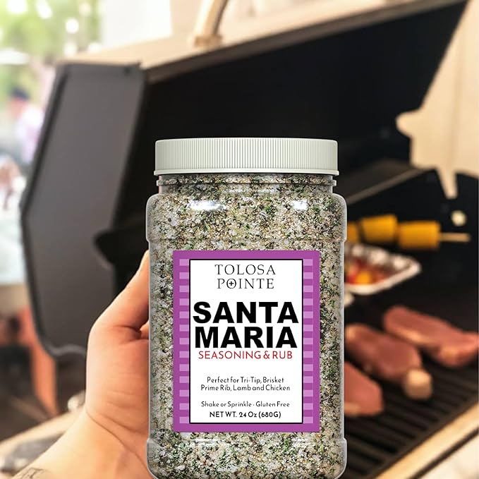Tolosa Pointe Santa Maria Seasoning & BBQ Rub 24oz ??Authentic California Blend, Gluten-Free, No Preservatives ??Multipurpose Grill Seasoning for Tri-Tip, Steak, Chicken, Pork, Vegetables (1 Pack)