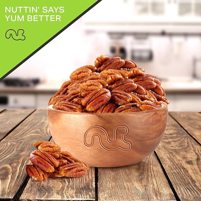 NUT CRAVINGS - Raw Pecans Halves & Pieces, Unsalted, Shelled, (80oz - 5 LB) Bulk Nuts Packed Fresh in Resealable Bag - Kosher Healthy Snack, Food Assortments Ideal for Trail Mixed Nuts