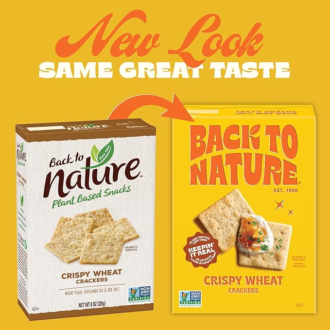 Back to Nature - Crispy Wheat Crackers - Real Ingredients like Wheat Flour & Sea Salt - Non-GMO - 6.5 Ounce (Pack of 3)