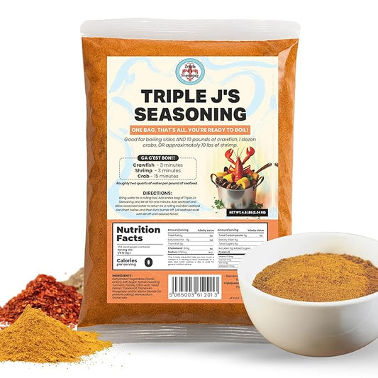 Triple J's Authentic Louisiana Crab Boil Seasoning ??4.5lb Seafood Boil Booster for Shrimp, Crawfish, & Crab | Bold Cajun Flavor for Boiling Crab, Shrimp Boil & More