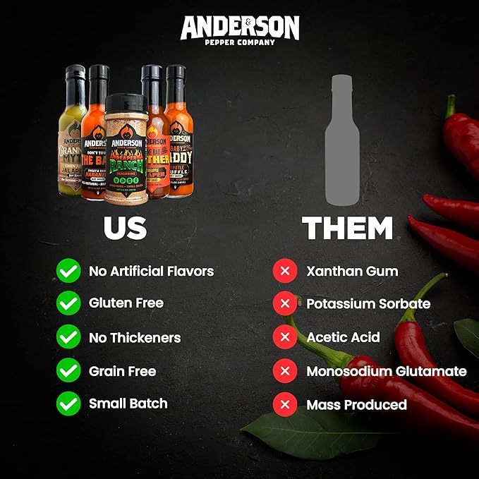 Anderson Pepper Company - Reaper Ranch Seasoning - Carolina Reaper Ranch All-Purpose Spicy Seasoning, Dip Mix, Rub for Grilling, Everyday Use, Sugar-Free, Gluten-Free 5.5 oz. Jar