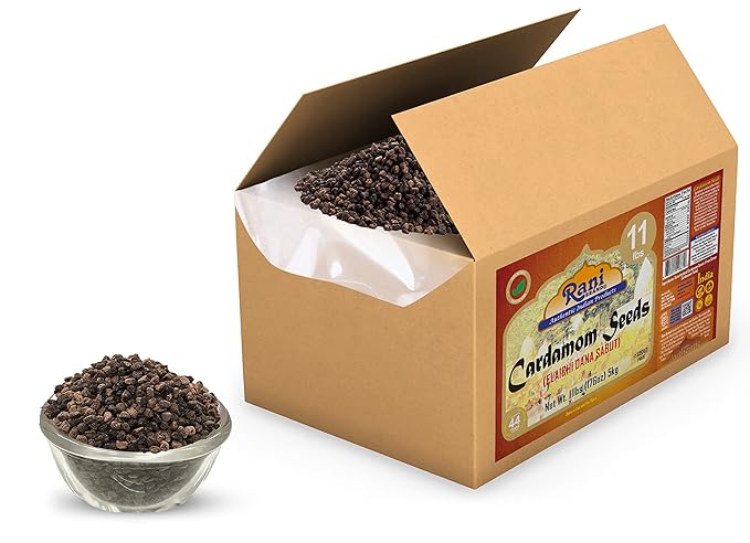 Rani Cardamom (Elachi) Decorticated Seeds Indian Spice 176oz (11lbs) 5kg Bulk Box ~ All Natural | Vegan | Gluten Friendly | NON-GMO | Kosher | Indian Origin