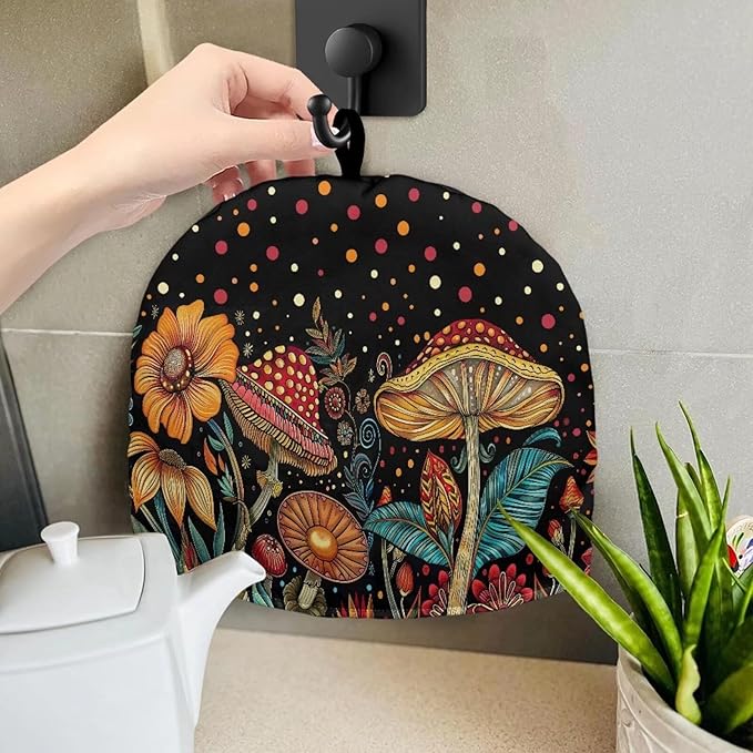 Mushroom Print Tea Cozy Cover Warmth Keep Tea Kettle Cover Teapot Cozy Tea Pot Cozies Heat Resistant Teapot Protector Home Kitchen Accessories D챕cor