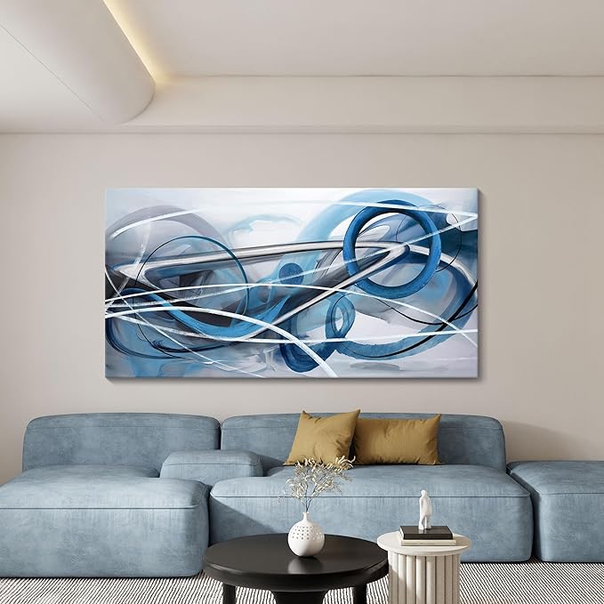 YDYSUNE Blue Abstract Wall Art Modern Canvas Wall Paintings Abstract Artwork for Living Room Pictures for Bedroom Wall Decor Office Home Decoration Size 29횞58IN