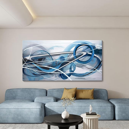 YDYSUNE Blue Abstract Wall Art Modern Canvas Wall Paintings Abstract Artwork for Living Room Pictures for Bedroom Wall Decor Office Home Decoration Size 29횞58IN