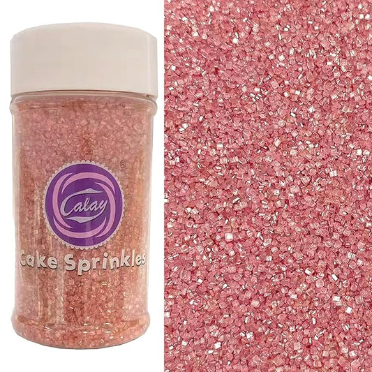 Sentovac Rose Gold Sanding Sugar for Baking Edible Sparkling Sugar Sprinkles Coarse Sugar Crystals for Baking Topping Cake Cookie Cupcake Topper Ice Cream Decoration Supplies 3.2 OZ