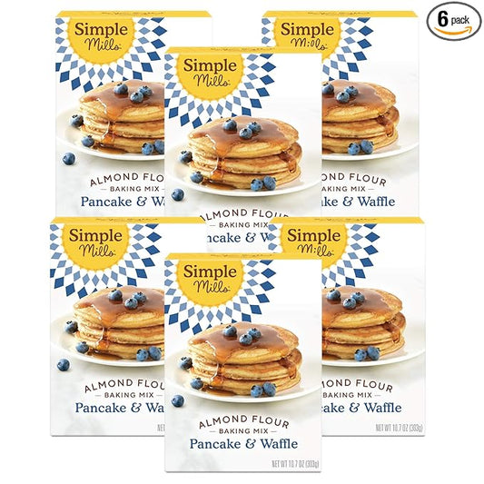 Simple Mills Almond Flour Pancake & Waffle Mix, Original - Gluten Free, Plant Based, Paleo Friendly, Breakfast 10.7 Ounce (Pack of 6)