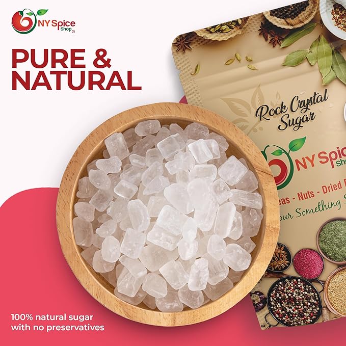 NY SPICE SHOP Rock Sugar ??3 Pound Bag Rock Candy Crystals ??Sugar Rocks Whole Crystals ??Rock Candy ??Rock Sugar for Tea, Cakes