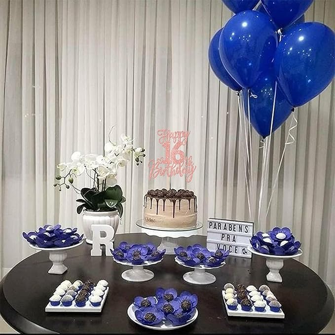 1 PCS Happy 16th Birthday Cake Topper Glitter Cheers to 16 Years Birthday Cake Pick Sixteen Sweet 16 Cake Decoration for Happy 16th Birthday Anniversary Theme Party Decorations Supplies Rose Gold
