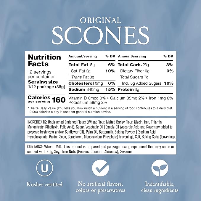 English Scone Mix, Original Flavor by Sticky Fingers Bakeries ??Easy to Make English Scones Fresh Baked, Makes 12 Scones (1pk)