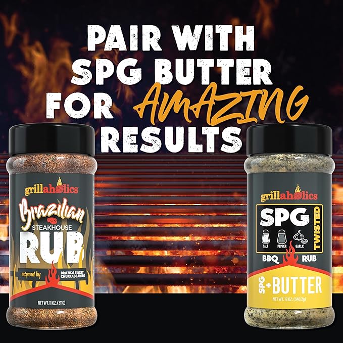 Grillaholics Steak Rub ??Brazilian Steakhouse Style Churrasco Seasoning for BBQ, Grilling & Smoking ??Bold Blend for Picanha, Ribeye, Beef, Pork & Chicken
