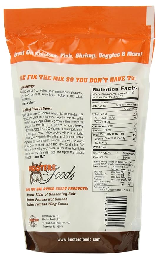 The Original Hooters Wing Breading - Crispy & Crunchy Coating - Ideal for Chicken, Fish, & Vegetables 1 Pound (Pack of 1)
