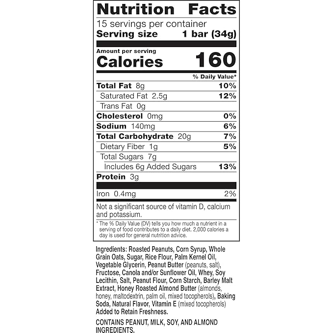 Nature Valley Sweet and Salty Nut Granola Bars, Peanut, 15 Bars, 18 oz