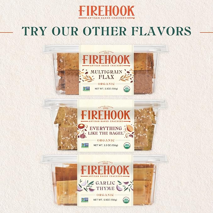 Firehook Baked Crackers Organic Rosemary Sea Salt Crackers, 5.5 Oz