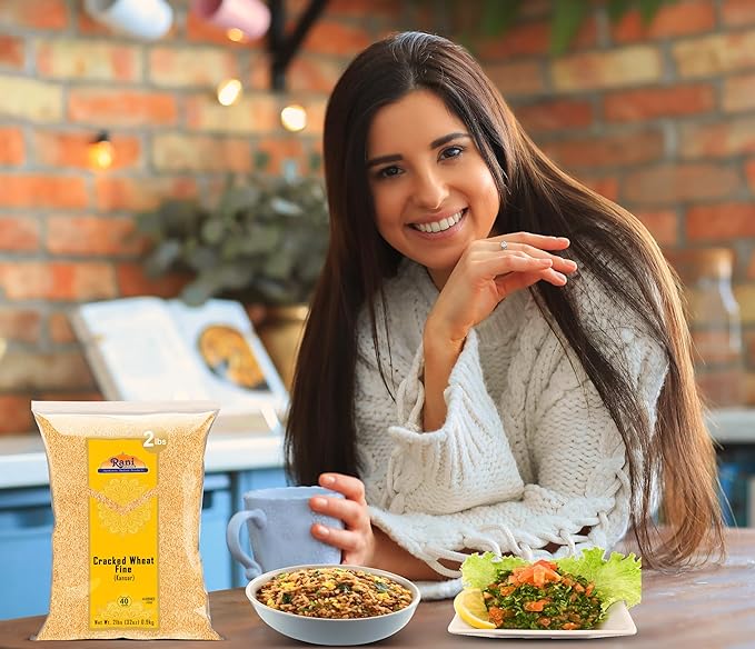 Rani Cracked Wheat Fine (Kansar/Bulgur Wheat#1) 32oz (2lbs) 908g ~ All Natural | Vegan | Gluten Friendly | NON-GMO |Kosher | Indian Origin
