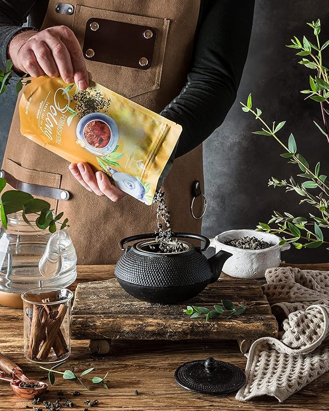 Gardenika Organic Loose Leaf Tea Sampler - Caffeinated - Black and Green Leaves Variety - Kosher, No Natural or Artificial Flavors - 5 Pack