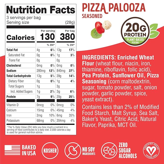 Lenny & Larry's FITZELS Variety Pack, 3 Flavors, 12 Count- Savory Pretzel Snacks Incredibly Tasty, High Protein Salty, Vegan, 20 g's of Plant Based Protein, 3 oz Each