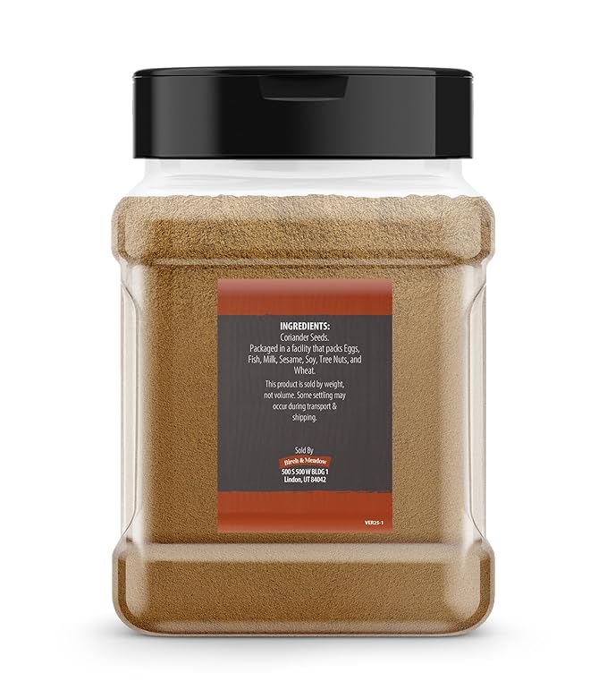 Birch & Meadow Ground Coriander Seed, 7.2 oz, Light & Sweet Taste, Dry Rubs & Marinades