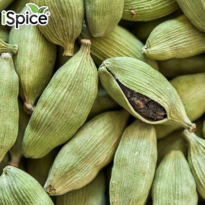 iSpice Cardamom Seeds Whole (3.9 Oz) 110g | Cardamom Pods Whole Pure And Fresh | Kosher | Aromatic Essential Kitchen Herbs