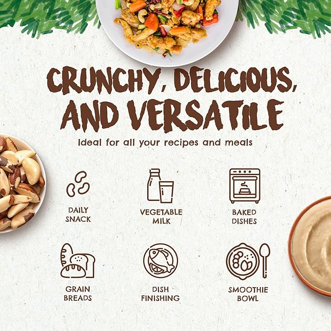 Snack The True Organic Brazil Nuts 15 oz – Raw and Unsalted – Kosher – Healthy-Rich in Vegetable Protein – Harvested in Amazon Rainforest – Fresh, Vegan and Gluten Free – Forest Up