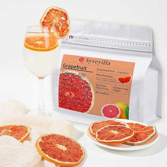 Dried Grapefruit Slices,Dehydrated Grapefruit Slices 8.82oz/250g Perfect for Cocktails,Fruit Tea, Garland, Crafts and Baking Sweet Wheels for Garnish, 100% Natural No Additives No Added Sugar