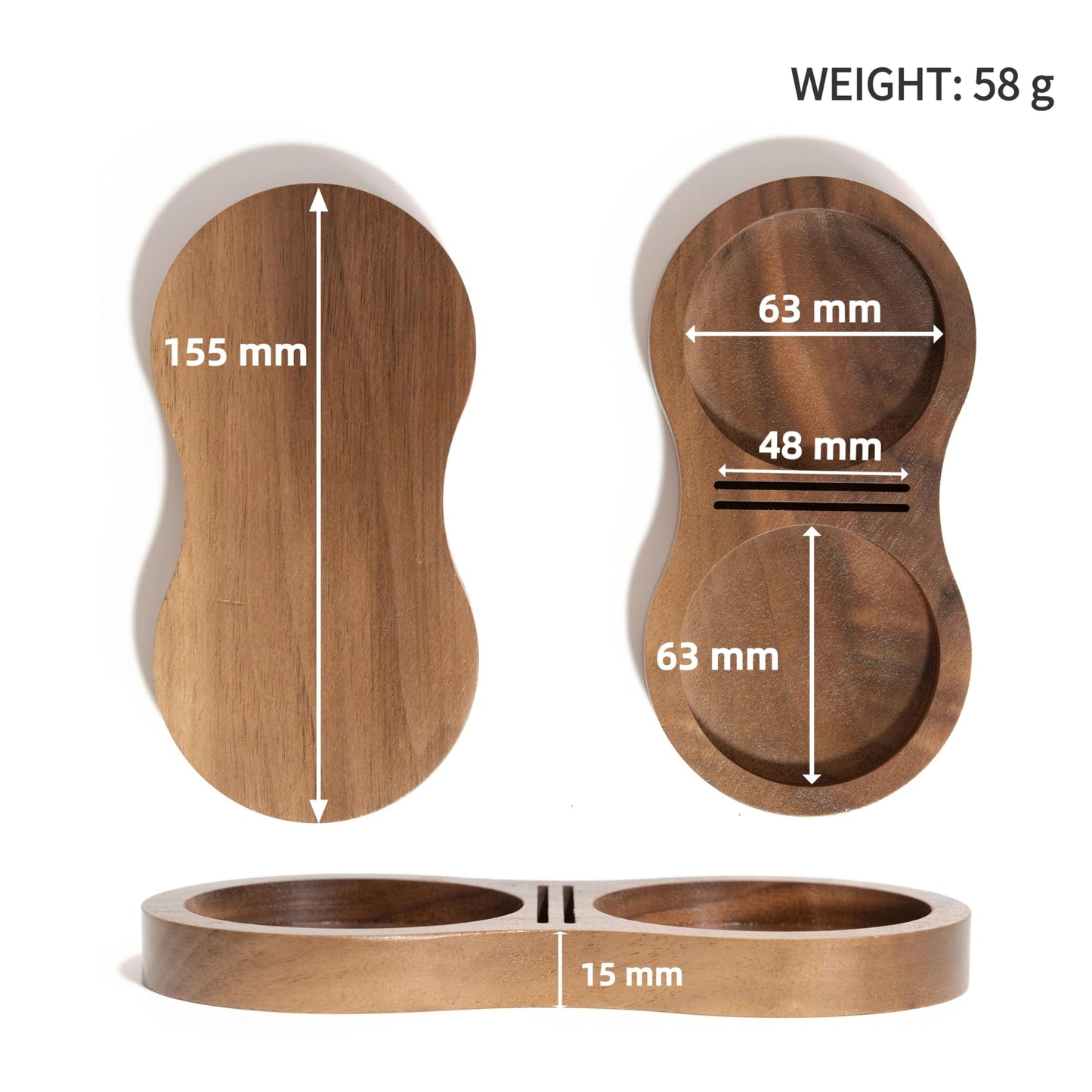 NEOUZA Coffee Tamper Stand Holder for Tamper, Distribution Tool, Puck Screen, Walnut Wood,51mm 53mm
