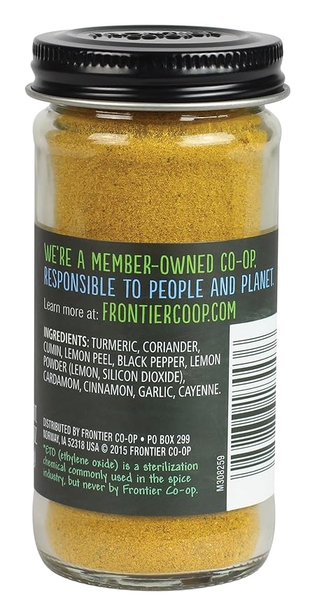 Frontier Co-op Indian Curry Seasoning, 1.87 Ounce Bottle, Complex Flavor with Turmeric, Coriander and Lemon