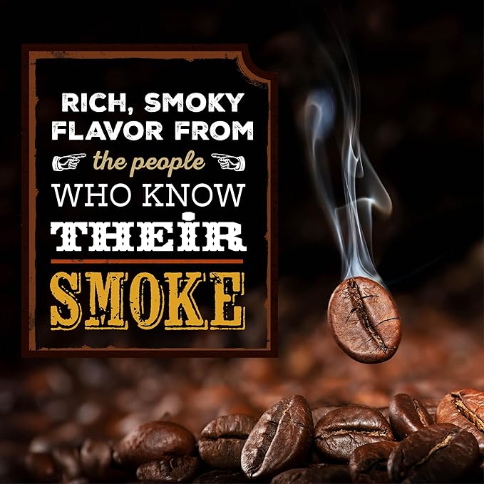 Rufus Teague Smoke Roasted Coffee Variety Pack, Gourmet Flavored Ground Coffee, Dark Roasted, Assorted Flavors, Medium Grind, 12 oz, 4-Pack