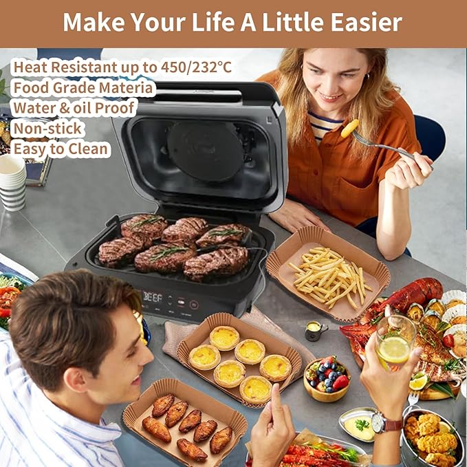 Air Fryer Liners For Ninja Foodi Smart Xl Air Fryer,120Pcs Air Fryer Disposable Paper Liner, Parchment Liners For Ninja FG551 6-in-1 Indoor Grill,Rectangular