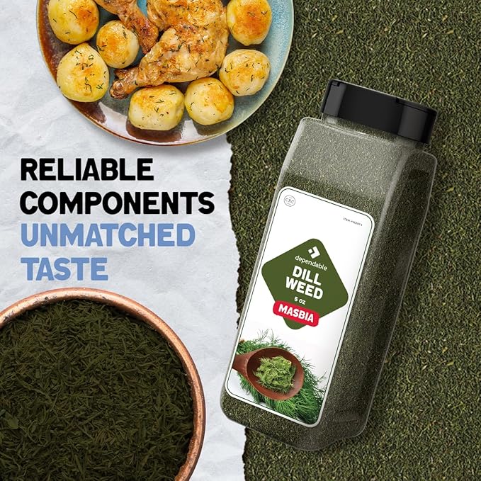 Dependable Foods Dill Weed ??5 oz. Jar ??100% Natural Pure Herb, Kosher, Non-GMO, No Additives, Salt-Free Seasoning, Allergen-Free Spice