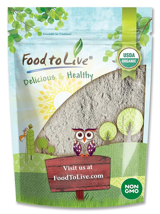 Food to Live Organic Dark Rye Flour, 1 Pound ??Whole Grain, Non-GMO, Stone Ground, Kosher, Raw, Vegan, Bulk, Great for Baking Bread, Product of the USA