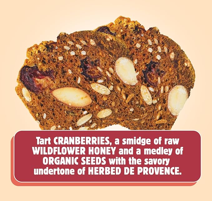 Maine Crisp Cranberry Almond Crisps, 4 Pack - Snack Crackers, Grain Free, Non-Gmo - Sweet & Savory Flavor, for Cheese Boards, Salad Toppings & Jams