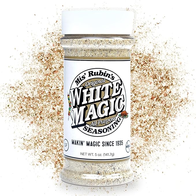 Gourmet All-Purpose Seasoning (5 oz.) Original White Magic Dry Rub Spice Powder Best Served on Seafood, Vegetables, Grilled Chicken, Boneless Pork Chops, and Popcorn