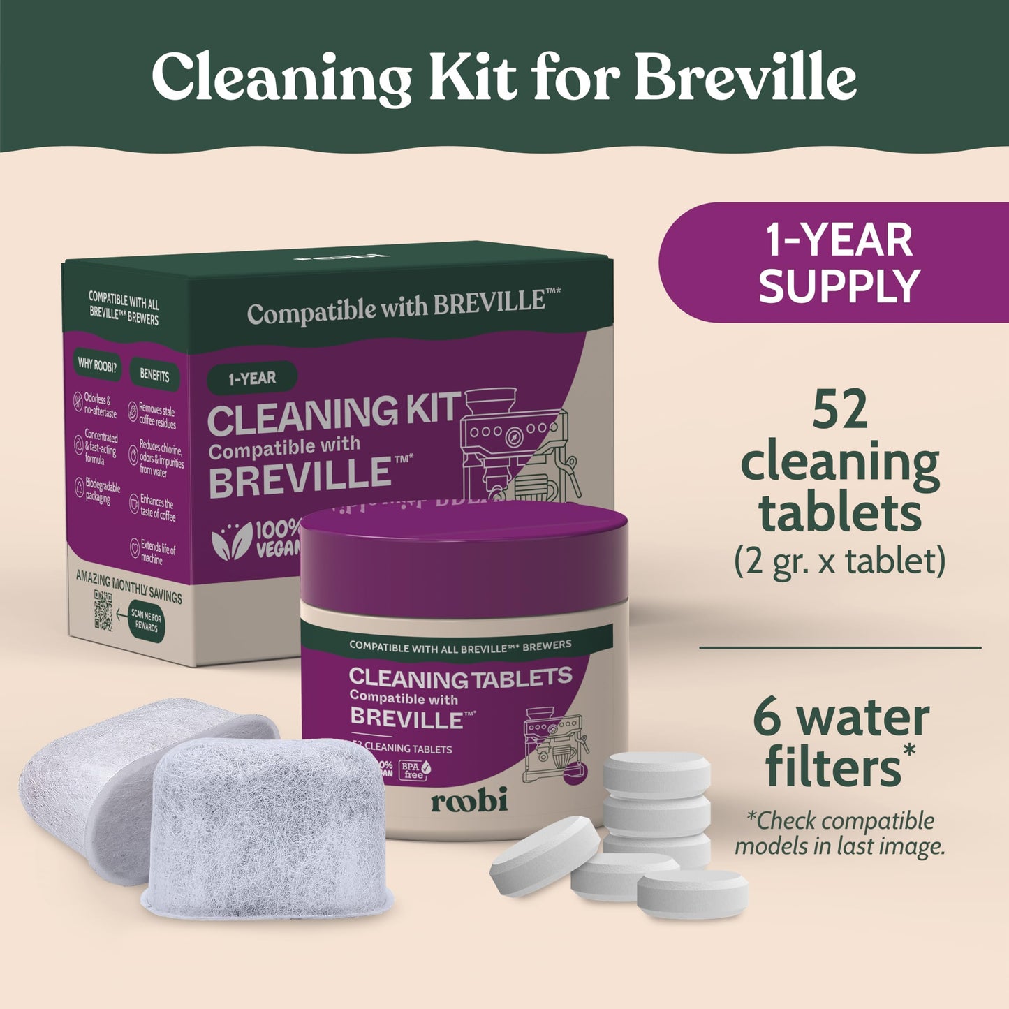 Roobi Breville Compatible Espresso Machine Cleaning & Maintenance Kit