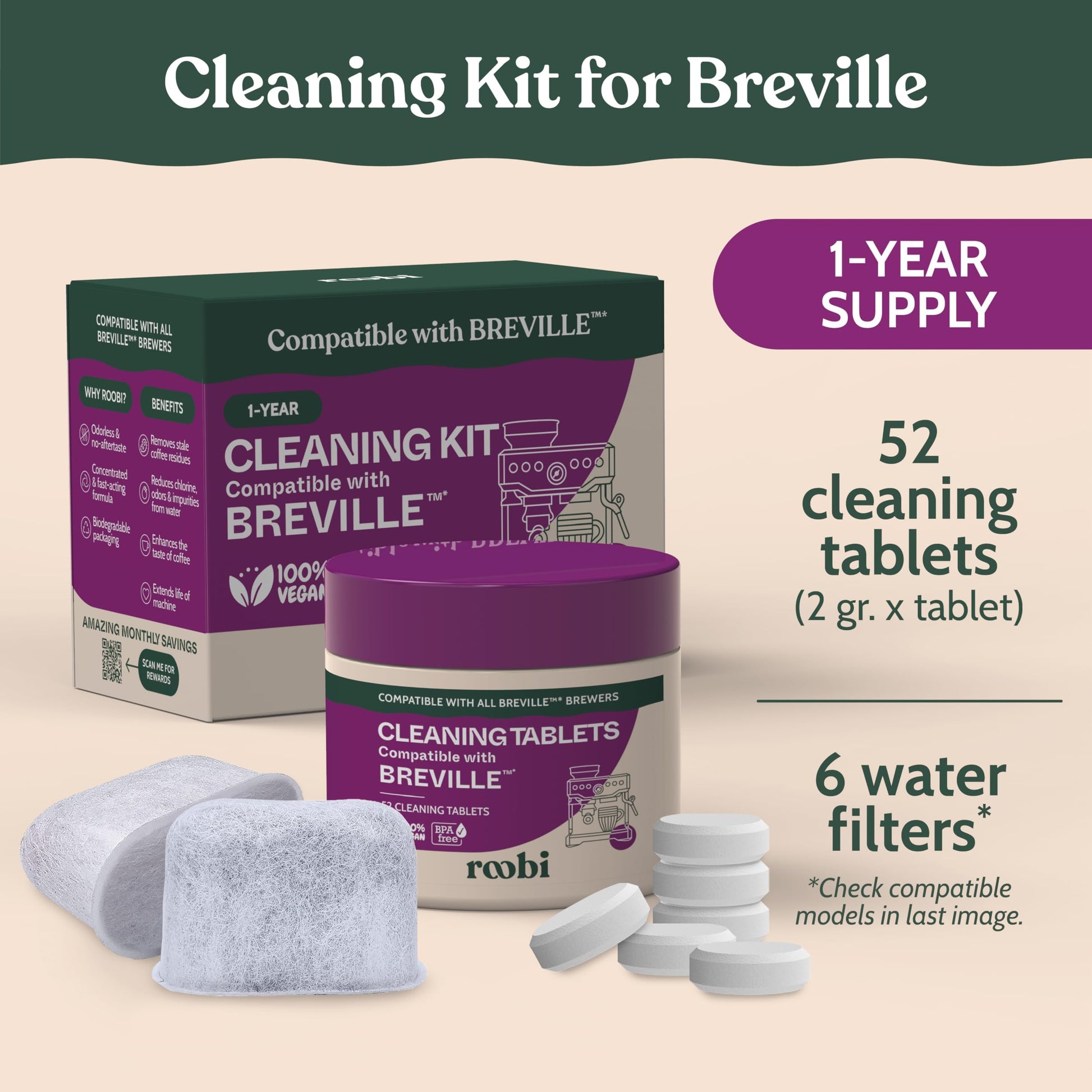 Roobi Breville Compatible Espresso Machine Cleaning & Maintenance Kit