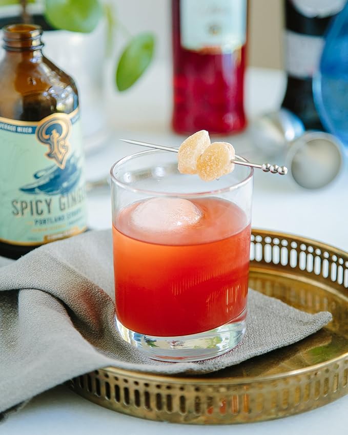 Portland Syrups Spicy Ginger Syrup - Extra Spicy Heat and Fresh Ginger Flavor - Premium Beverage Concentrate for Cocktails, Mocktails, Tea, and More - 12 oz with 24 Servings (Pack of 2)