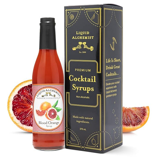 Liquid Alchemist Blood Orange Syrup for Cocktails - Real Ingredients Make our Blood Orange Puree a Perfect Margarita Mixer - Non-GMO Sour Mix (12.7 oz)