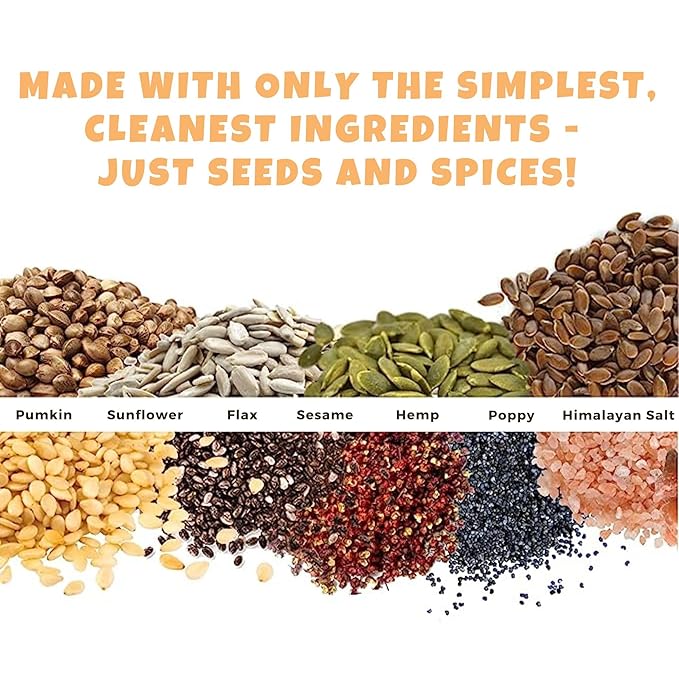 ELLA’S FLATS Spicy All Seed Savory Crisps – All Natural, Gluten Free, Good Source of Protein, High Fiber, Vegan and Keto Friendly (3 Pack)